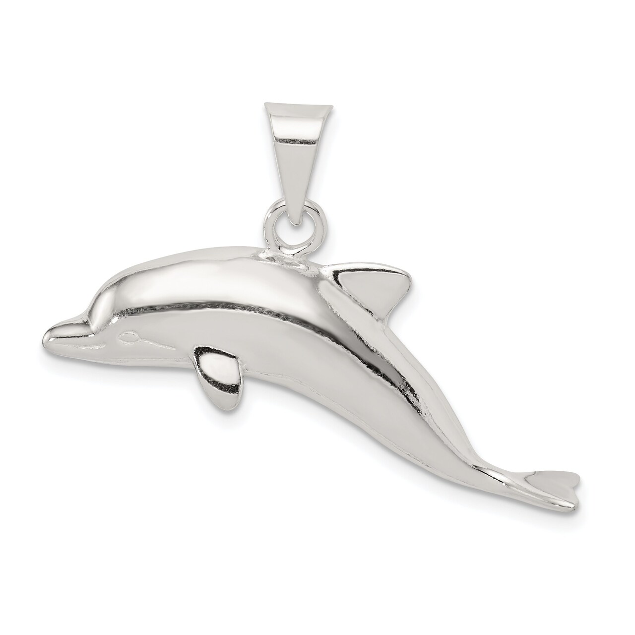 Sterling Silver Dolphin Pendant Charm Jewelry Sea Life 25mm x 38mm